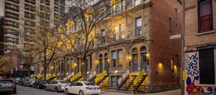 Outside apartments in Pierce Village